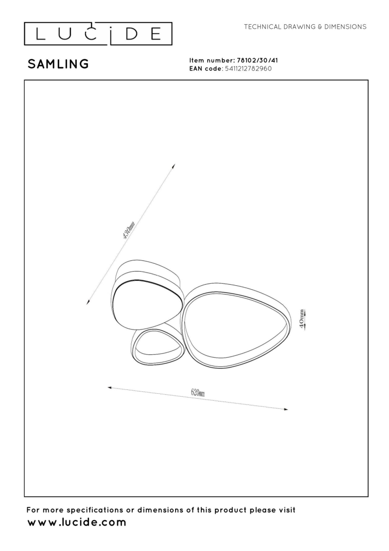 Lucide SAMLING - Flush ceiling light - LED Dim. - CCT - 1x30W 2700K/4000K - Taupe